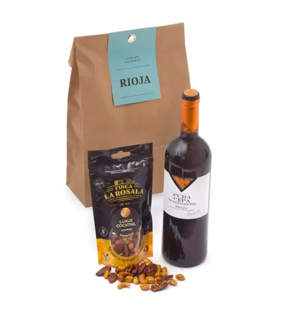 Luxurious Rioja Wine and Gourmet Snack Package