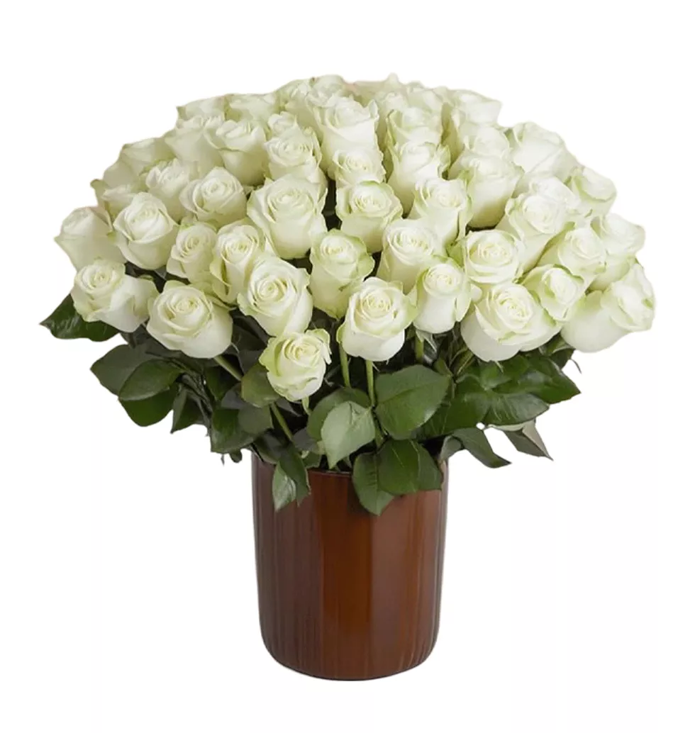 Elegant White Rose Ensemble