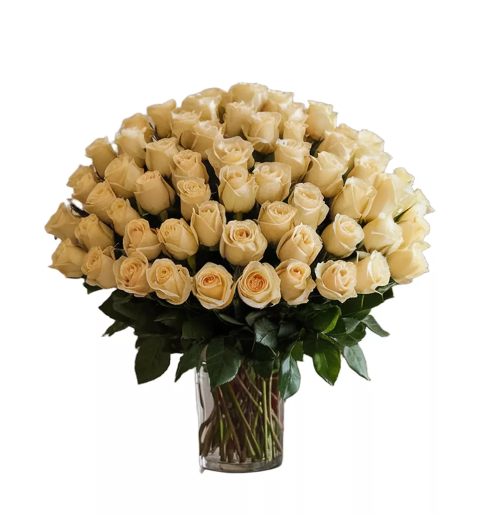 Golden Glimmer Rose Bouquet