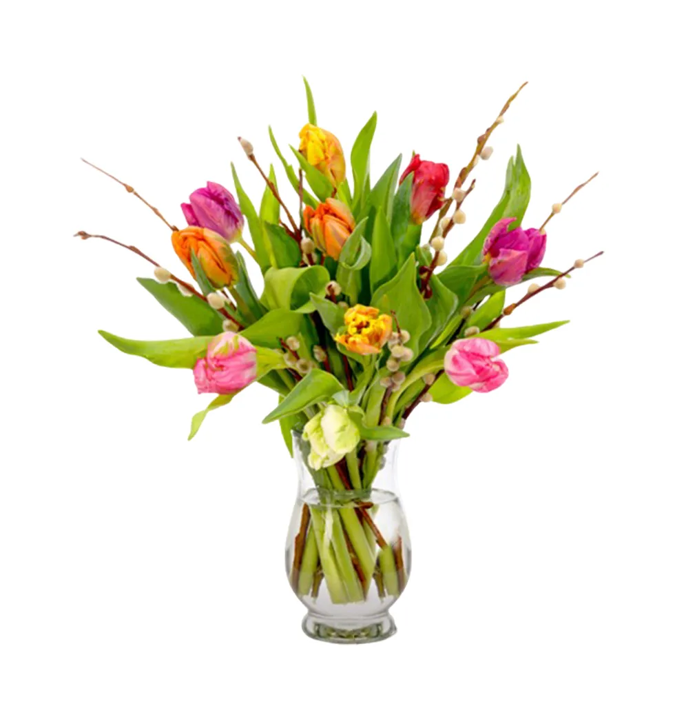 Charming Tulip Delight with Gourmet Indulgences