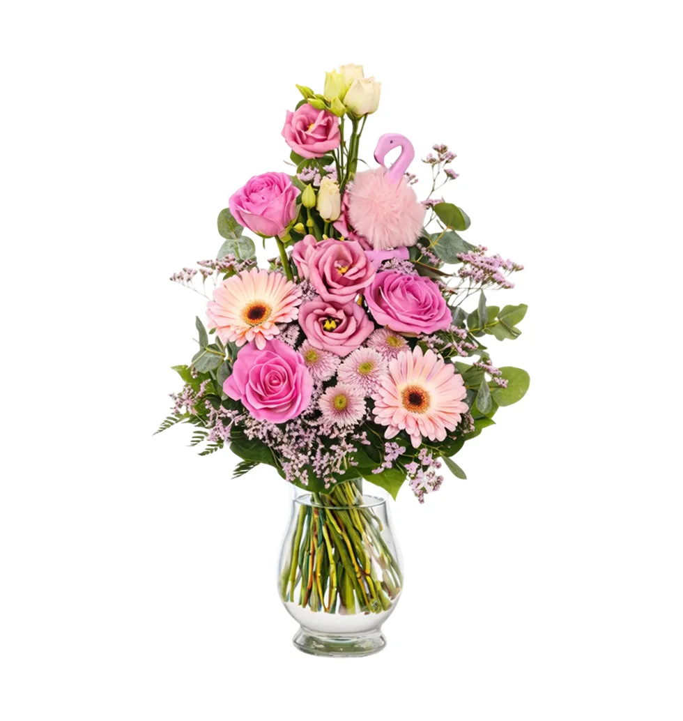 Serene Pink Blossom Arrangement with Treats