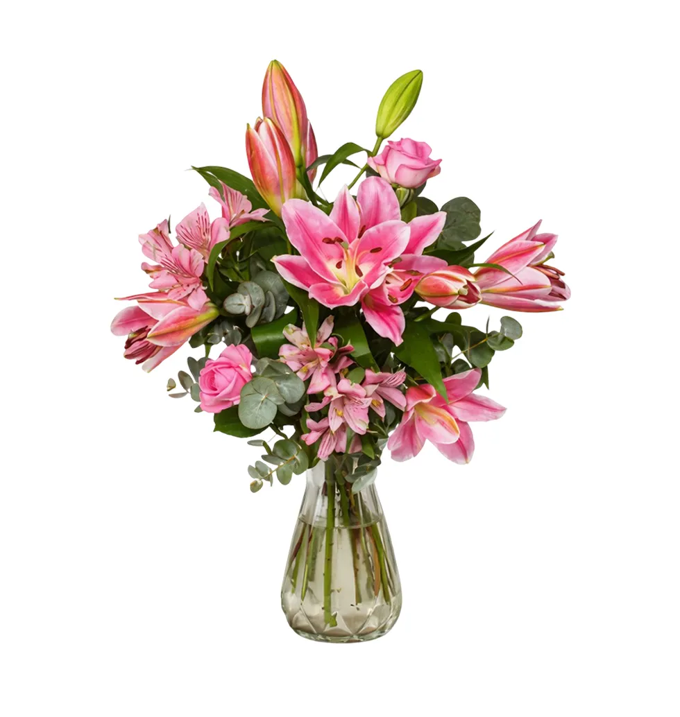 Romantic Pink Blossom Set with Chocolates