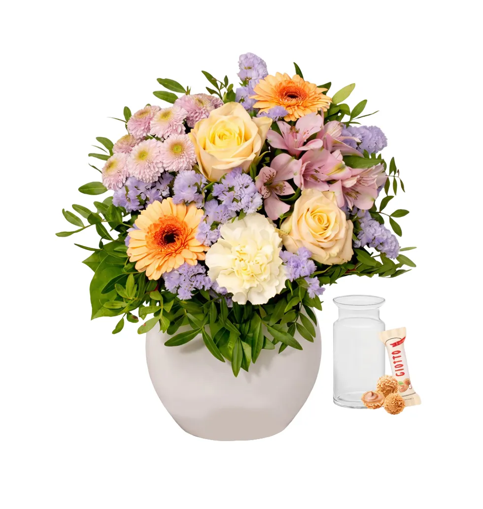 Delightful Bloom Gift Set with Chocolates